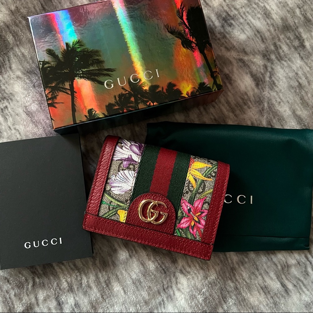 GUCCI OPHIDIA FLORAL WALLET NEW